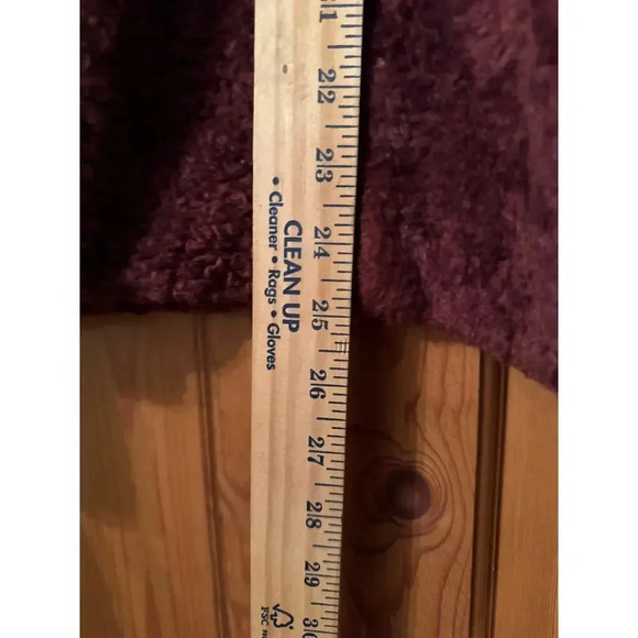 Pendleton Burgandy Sherpa pull over pleaid wool accents L - Picture 8 of 10